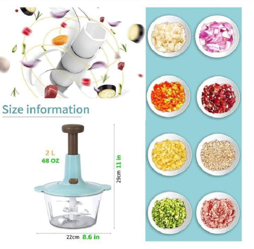 Manual Food Chopper Blue 50ml Stainless Steel Pakistan Kitchen